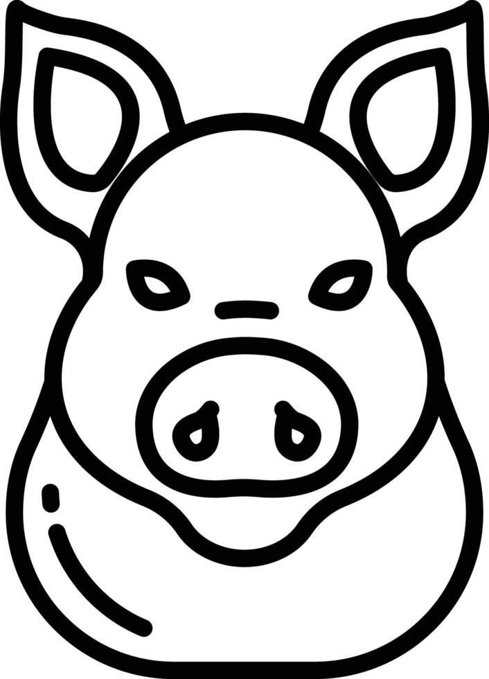 Pig outline illustration vector