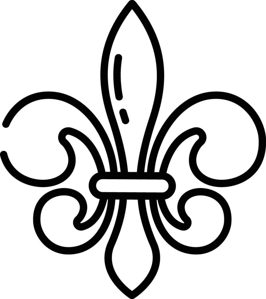 Fleur De Lis outline illustration vector