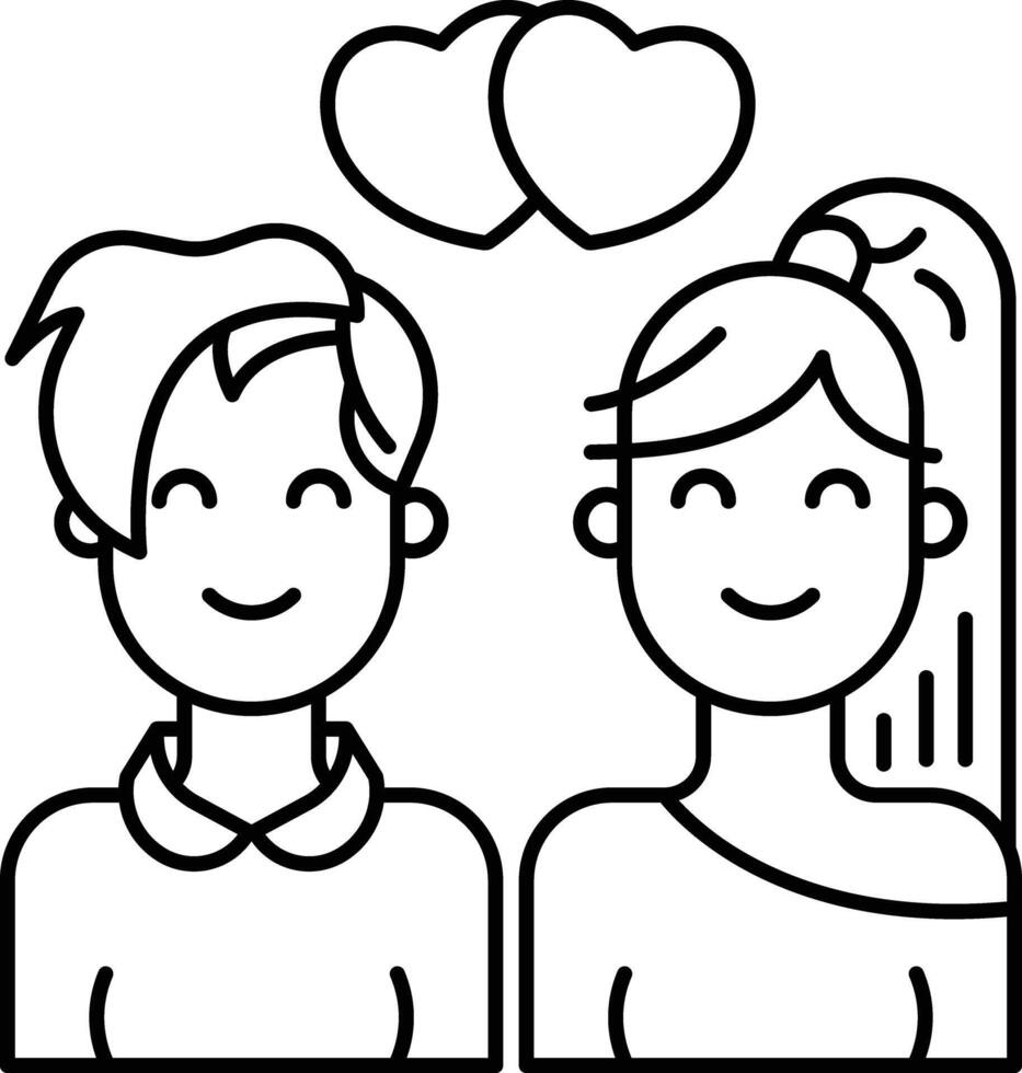 Couple outline illustration vector