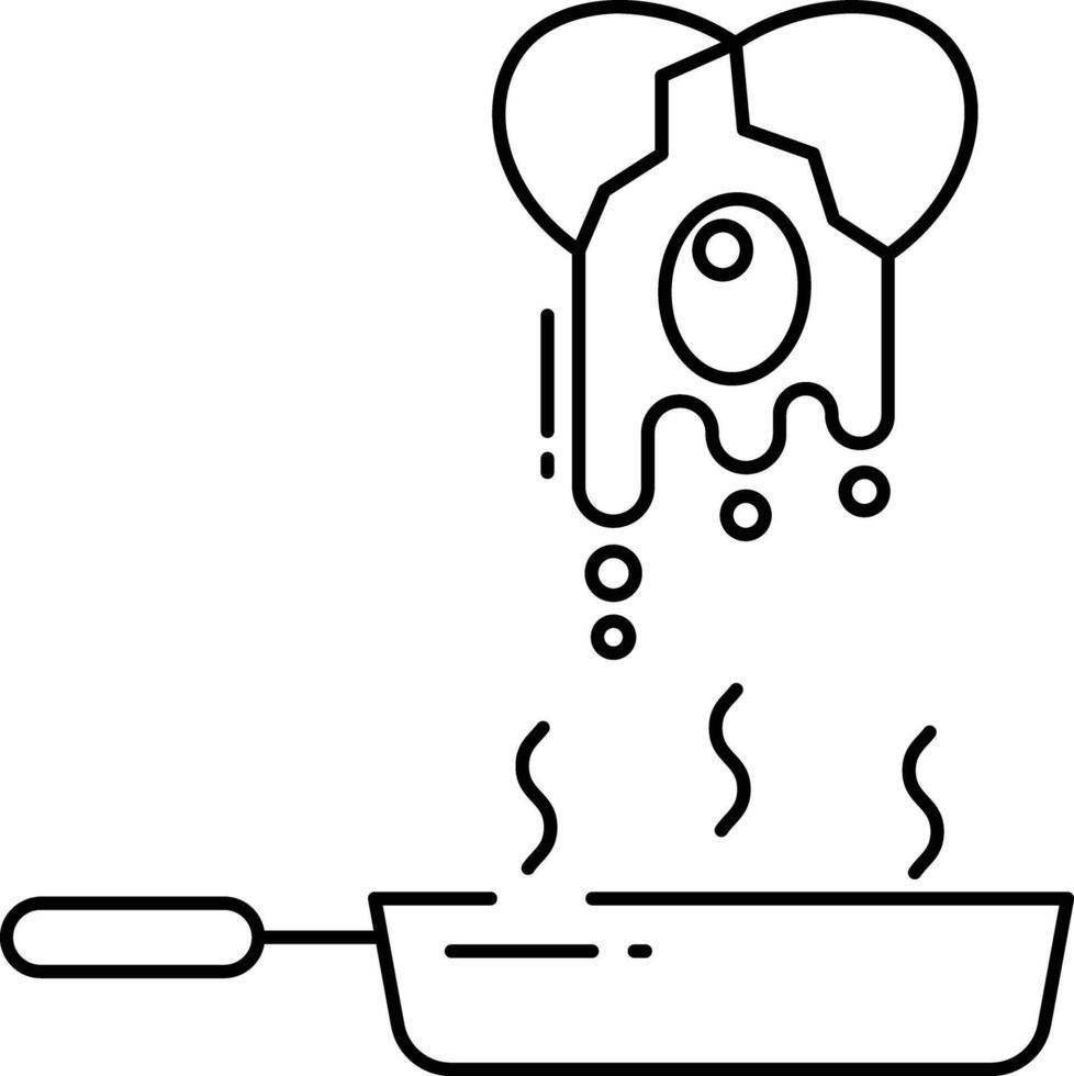 pan omelet outline illustration vector