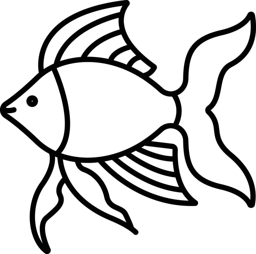 Goldfish outline illustration vector