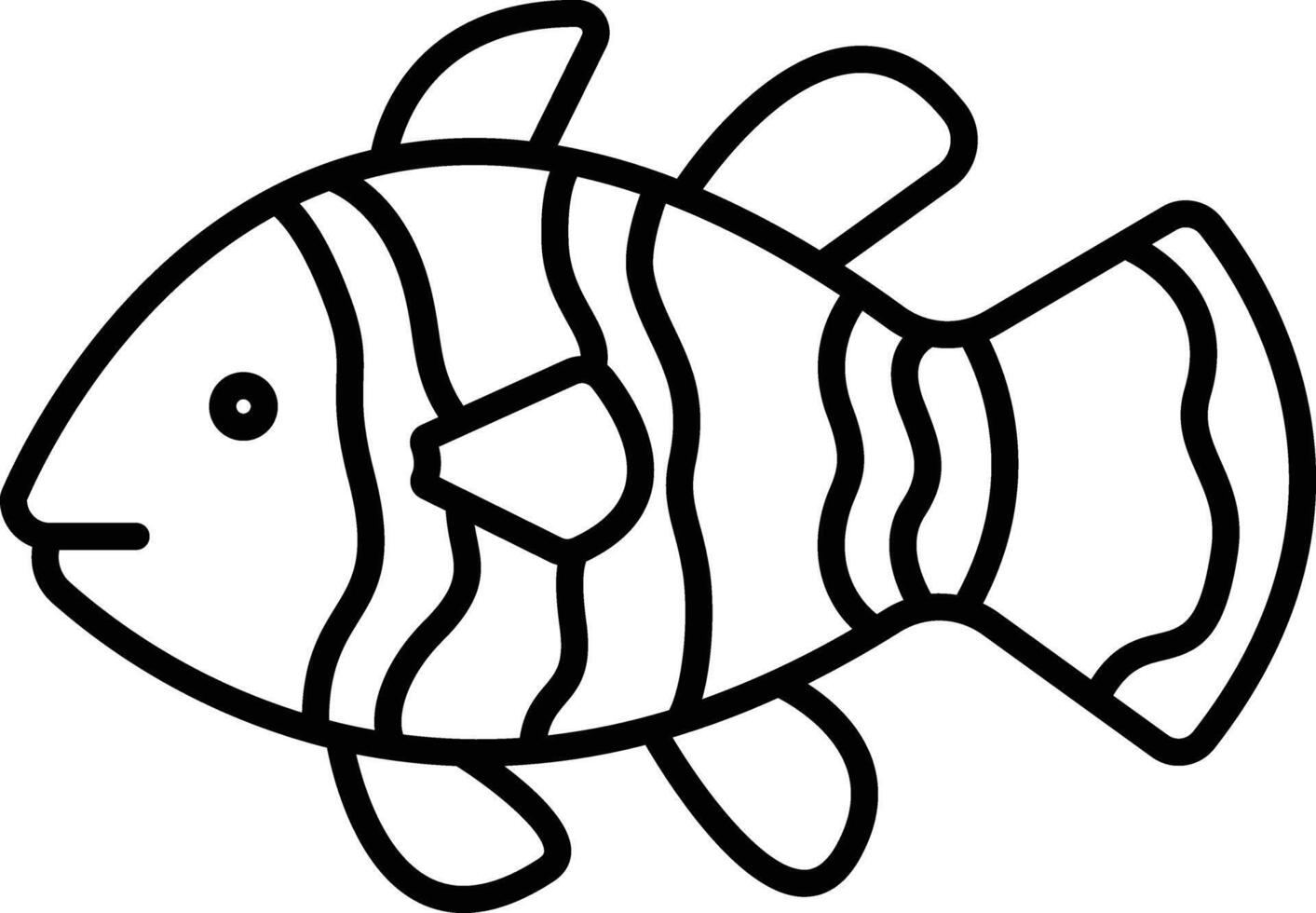 Clownfish Outline Illustration 44755040 Vector Art At Vecteezy Clownfish Outline Illustration Vector