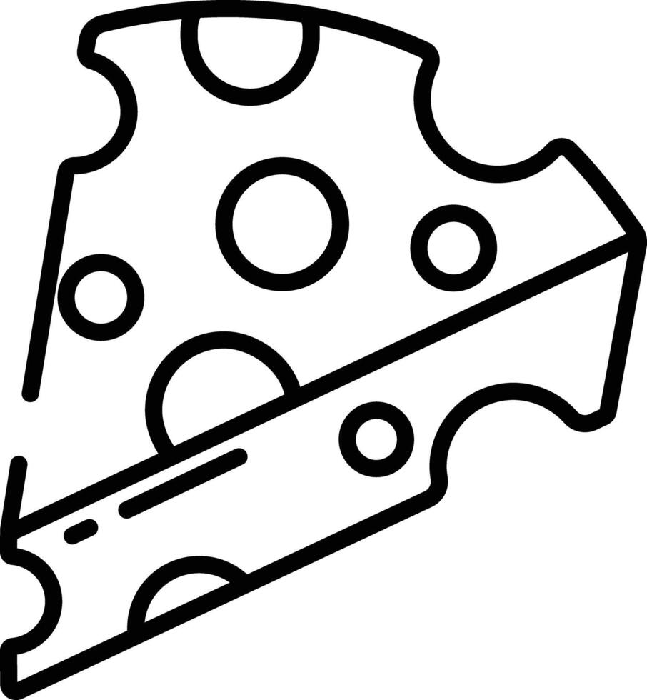 Cheese outline illustration vector