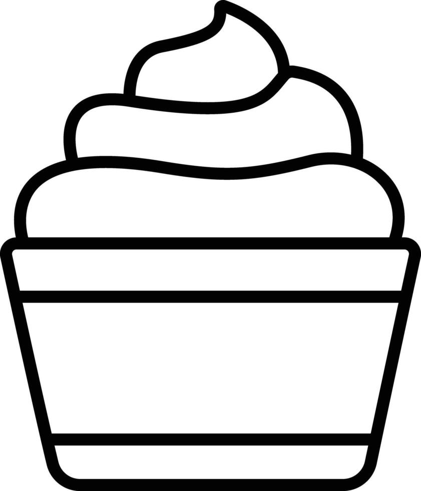 Mascarpone dish outline illustration vector