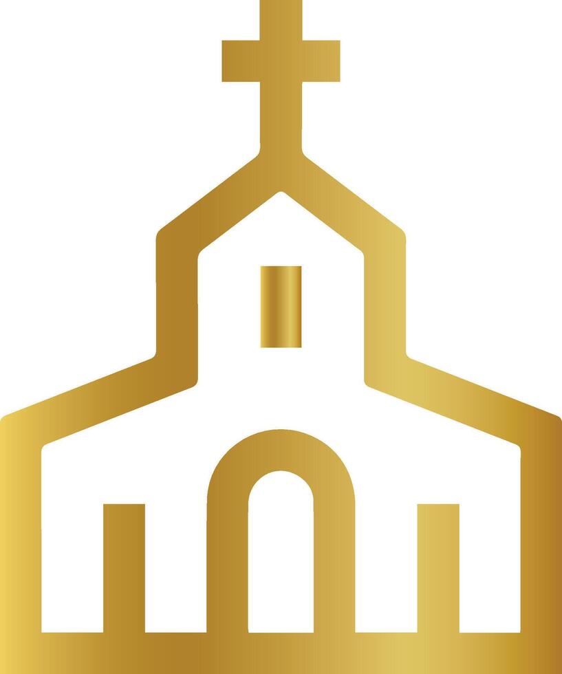 golden church gold cross icon gold church vector