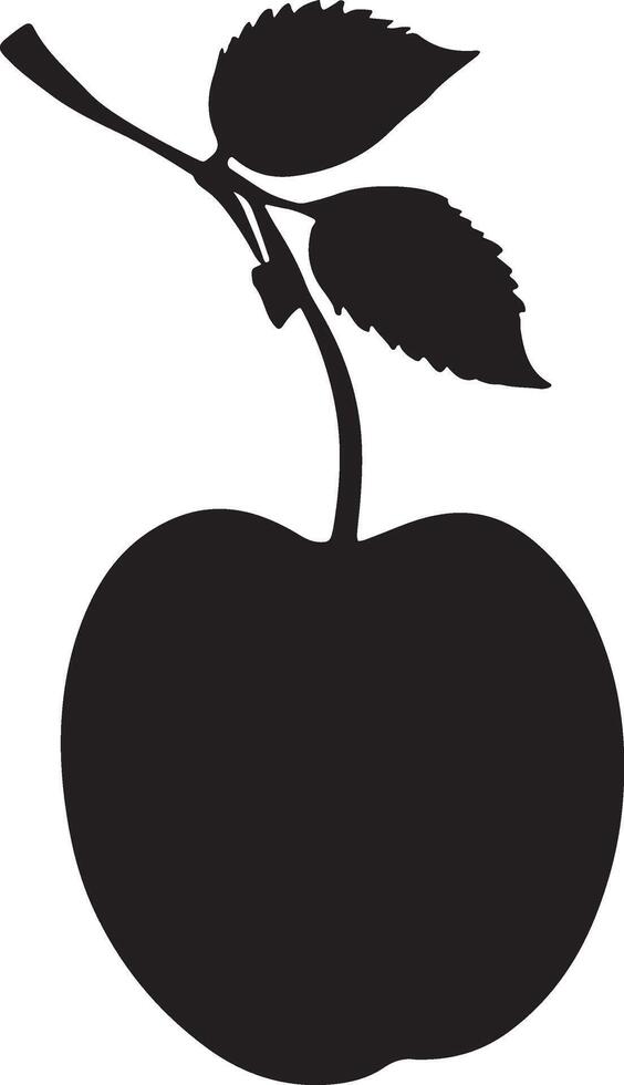 plum image silhouette, plum illustration, plum sign vector