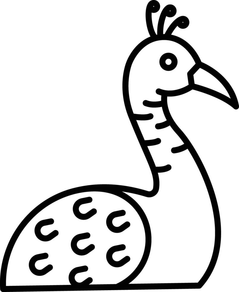 Peacock outline illustration vector