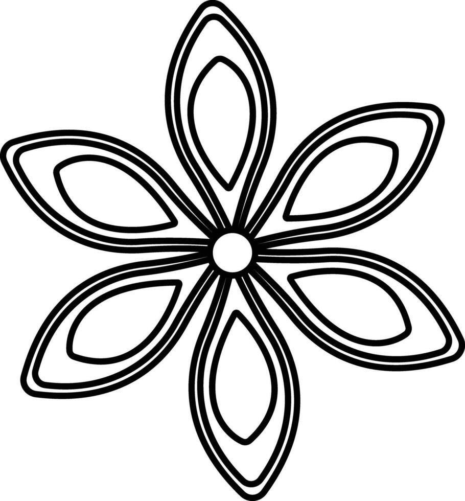 Star Anise outline illustration vector