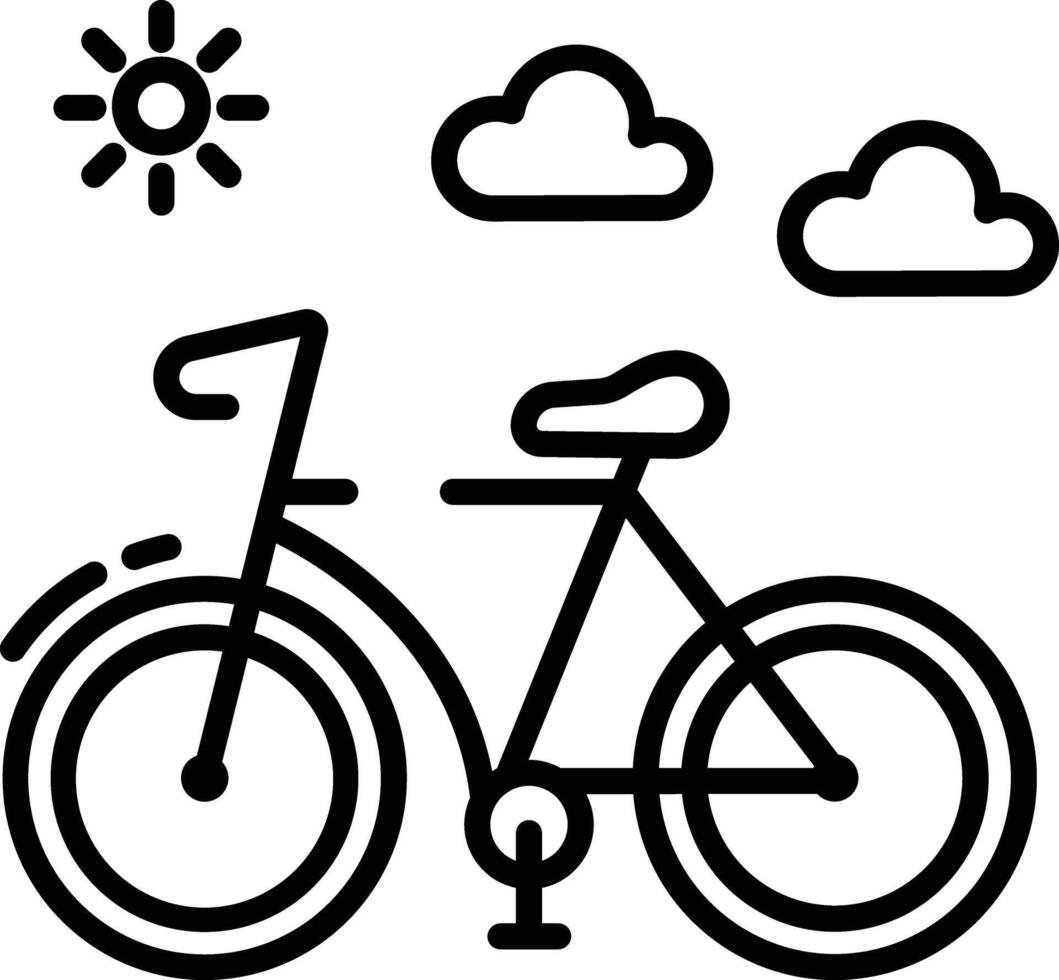 Bicycle outline illustration vector