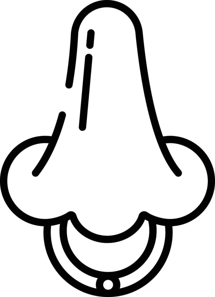 Nose ring outline illustration vector
