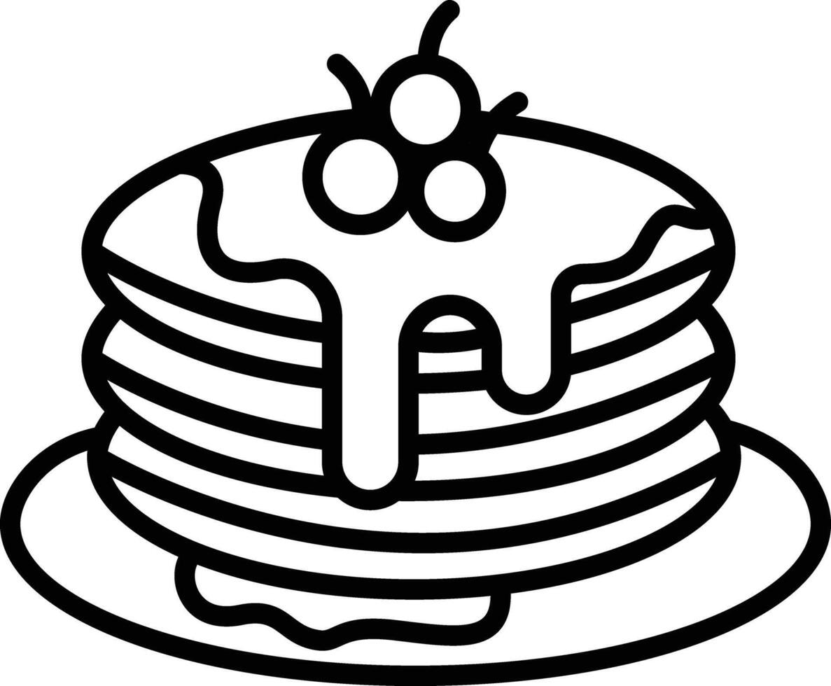 Pan cake outline illustration vector