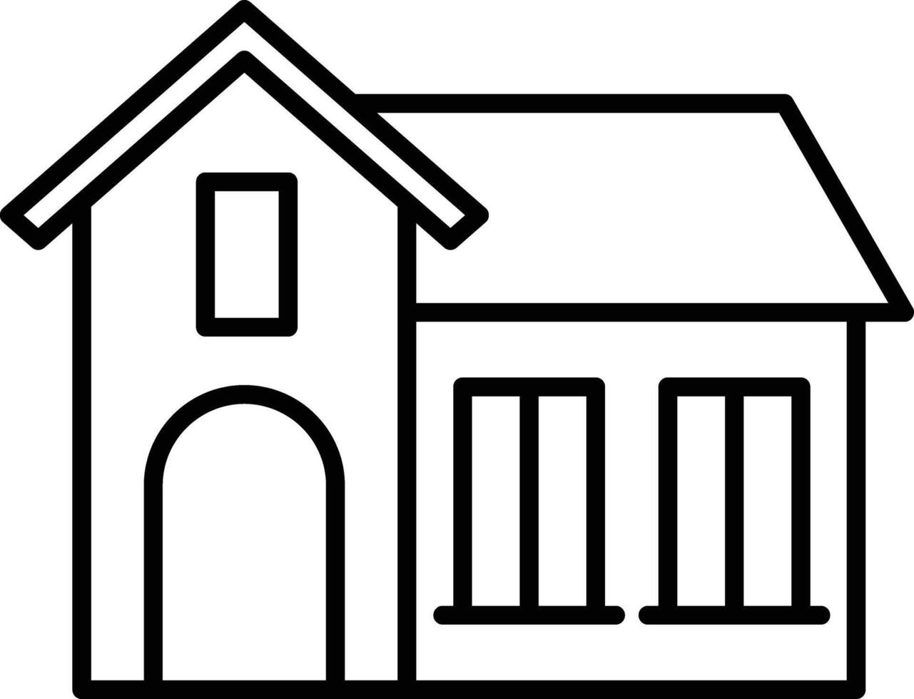 House outline illustration vector