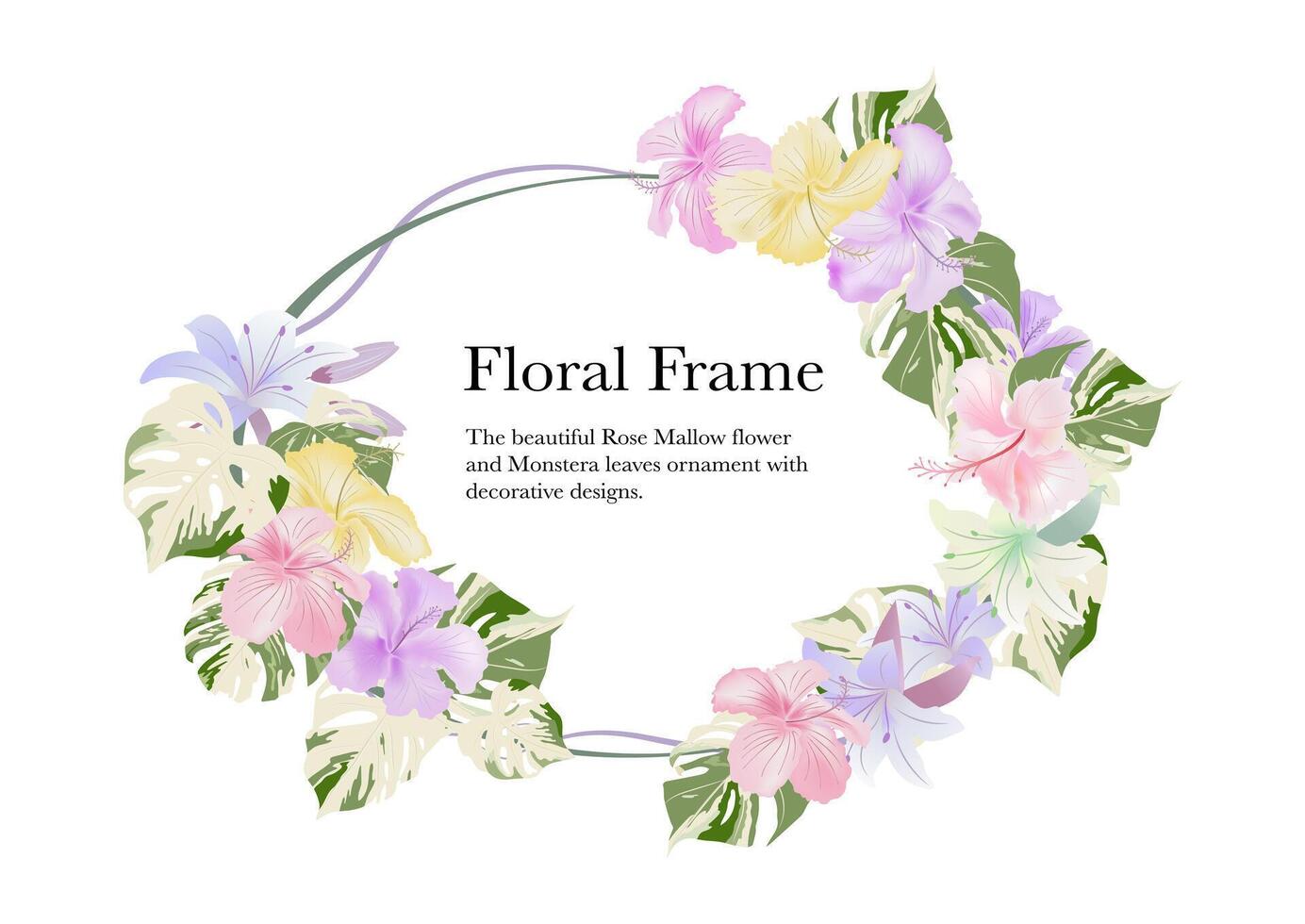 ornamental decorative flower frame banner on white background vector