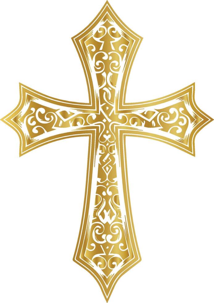 Christian cross Celtic cross Crucifix, christian cross, christianity, gold, golden cross vector