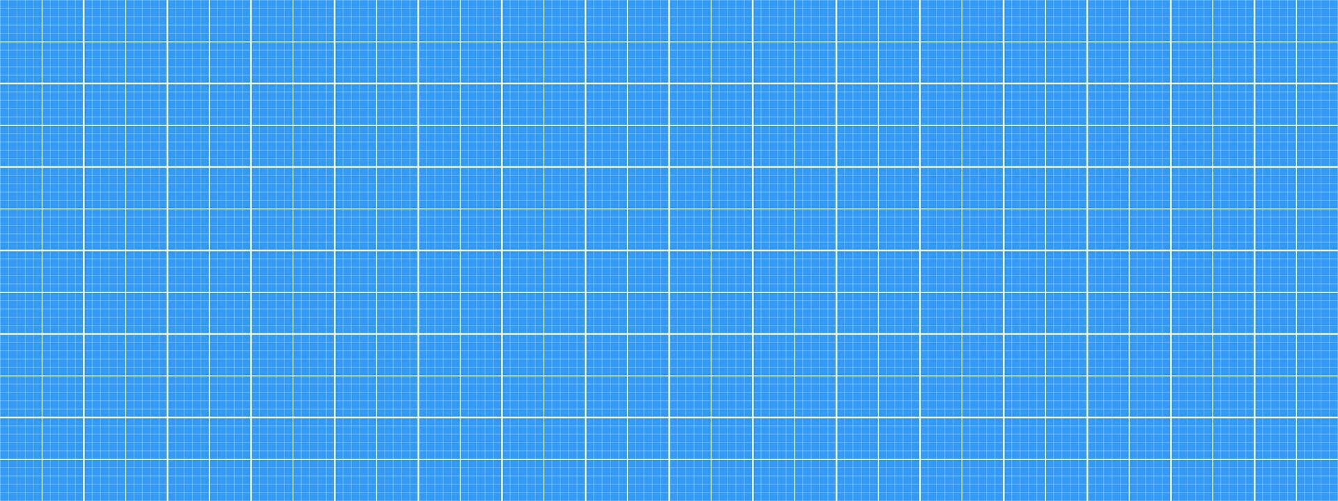 Blue print grid worksheet template. Checkered blank page layout for notebook, cutting mat, office work, drafting, plotting, memos, engineering schemes or architecting measuring. vector