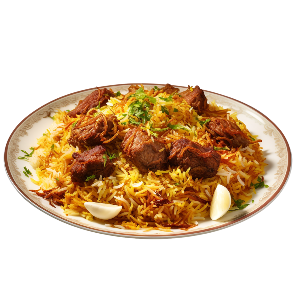 Biryani against transparent background png