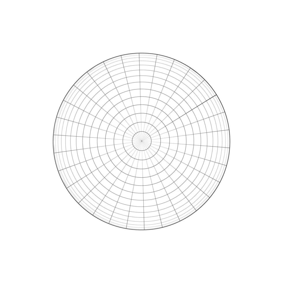 esfera estructura metálica icono. parte superior vista. orbe modelo, esférico forma, cuadrícula pelota aislado en blanco antecedentes. tierra globo figura con paralelo y meridiano líneas encima vista. vector