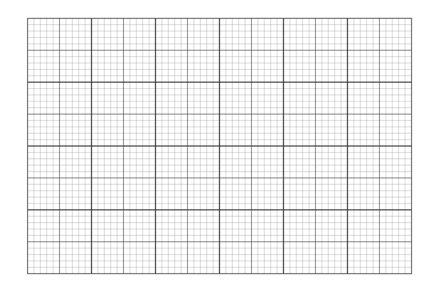 Graphic grid page template. Chequered worksheet sample for college notebook, office work, memos, drafting, plotting, engineering or architecting measuring, cutting mat. vector