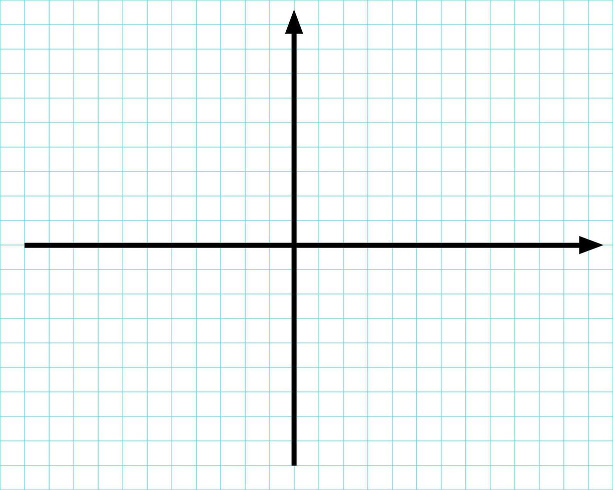 Cartesian coordinate system on plane. Perpendicular axises. Blank template for statistics or finance data visualization. Blue grid paper background. vector