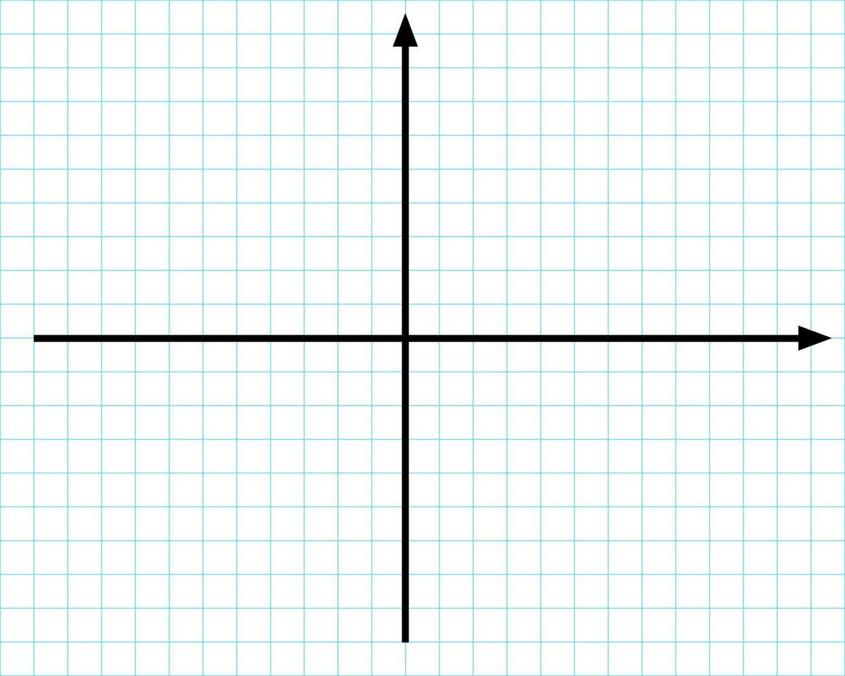 Cartesian coordinate system on plane. Perpendicular axises. Blank template for statistics or finance data visualization. Blue grid paper background. vector