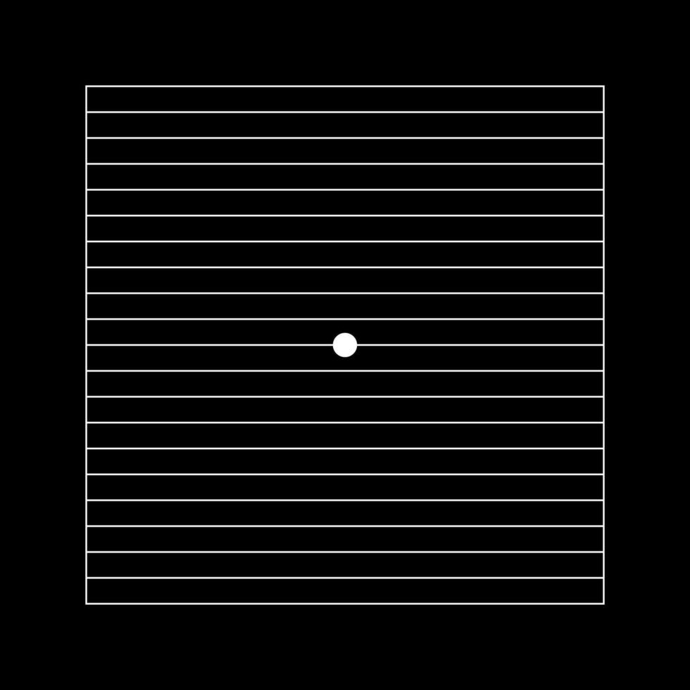 amsler cuadrícula con central blanco punto y horizontal líneas en negro antecedentes. modelo de gráfico prueba a detector metamorfopsia. oftalmológico diagnóstico herramienta. vector