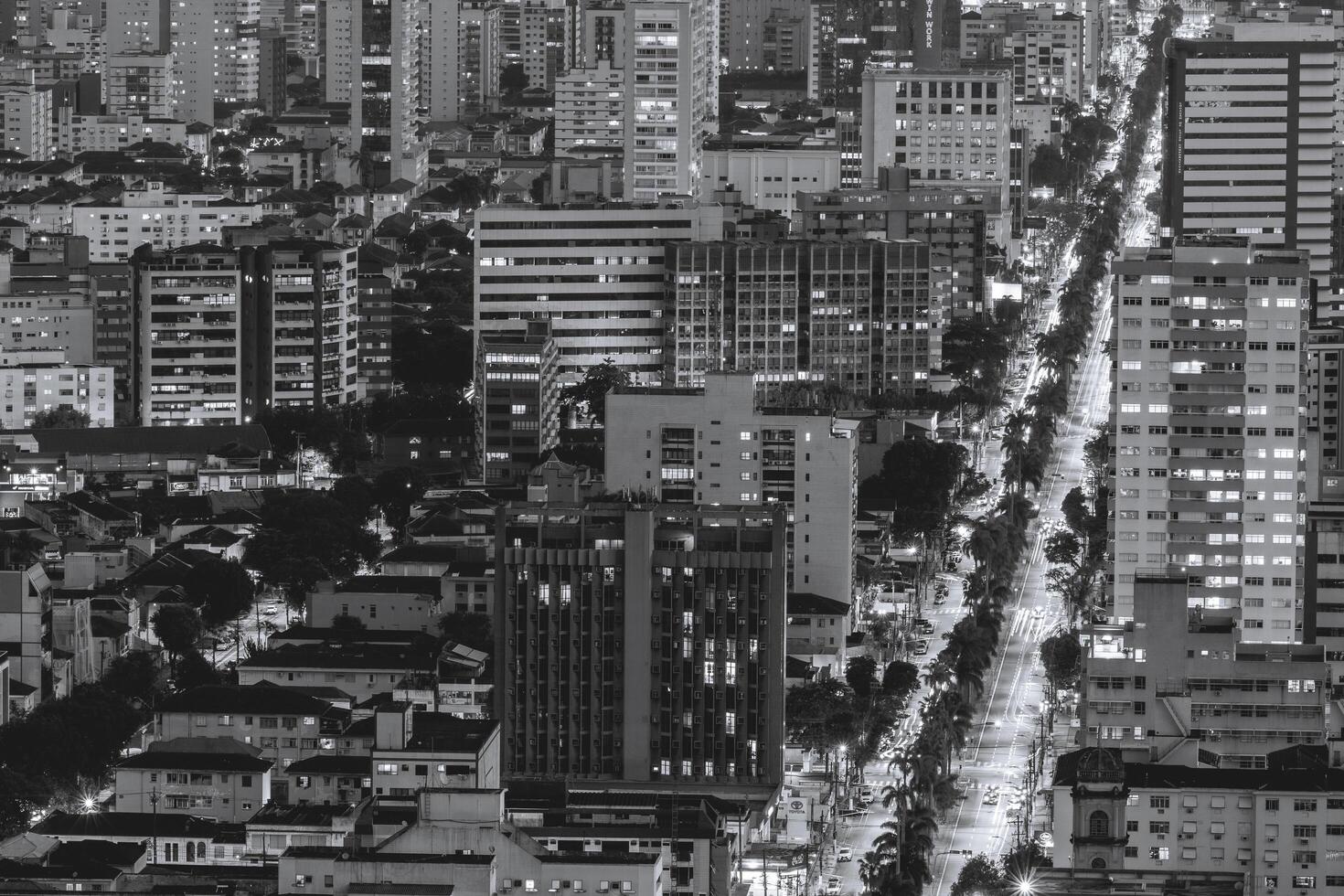 Evening shot of the skyline of Santos, SP, Brazil. April 3 2024. photo