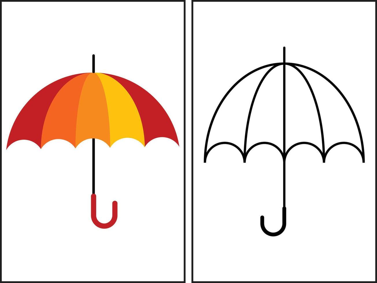 conjunto de paraguas vector