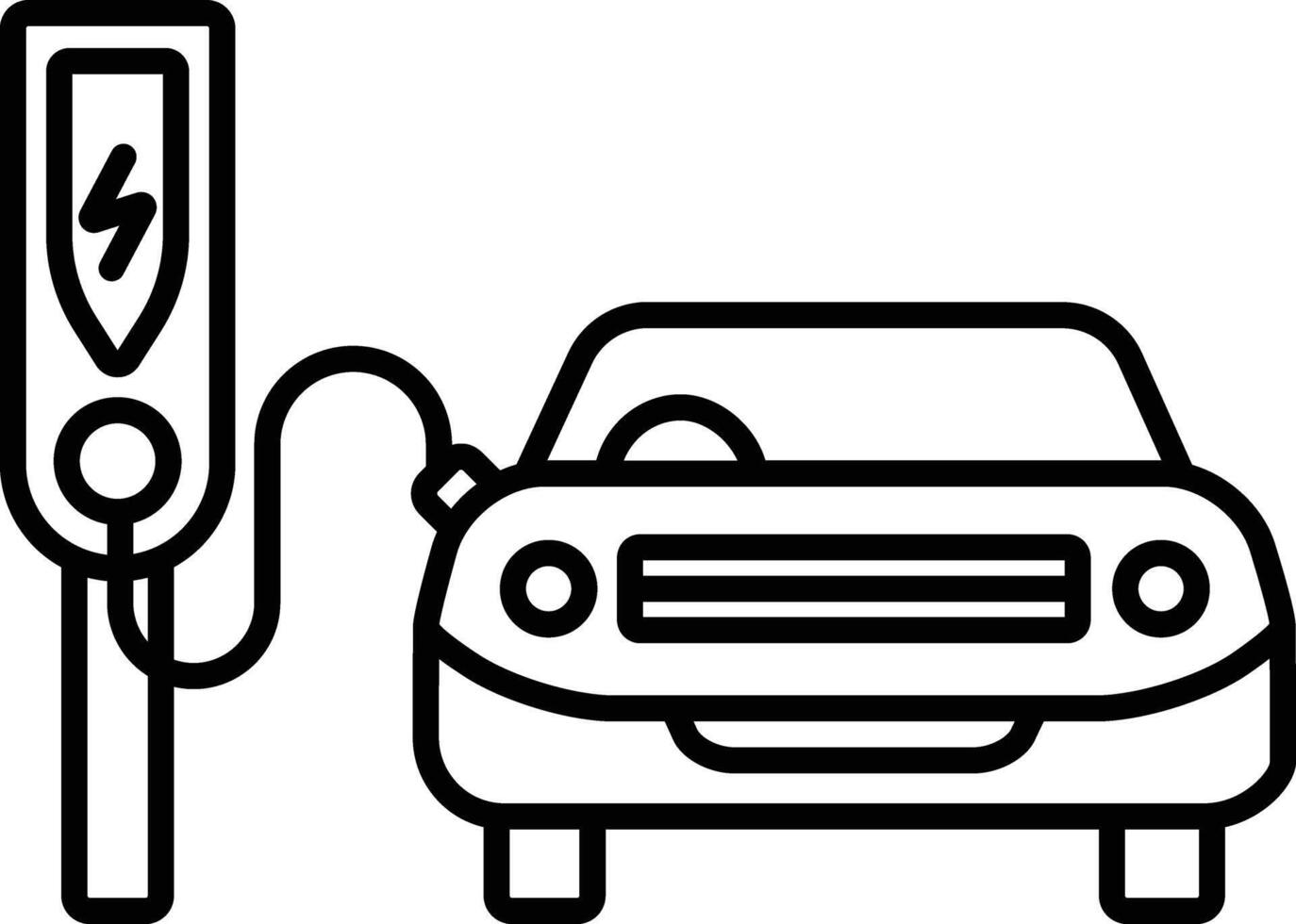 Electric Car outline illustration vector