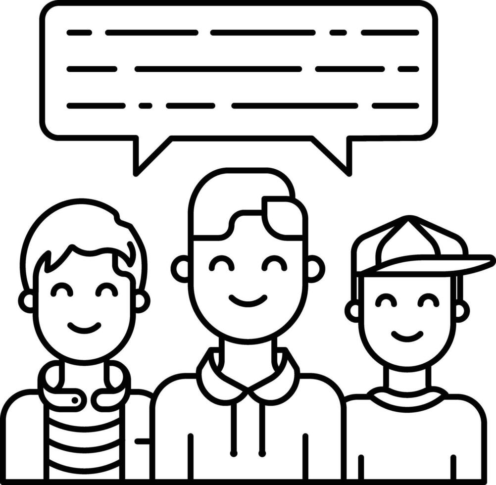 Brothers outline illustration vector