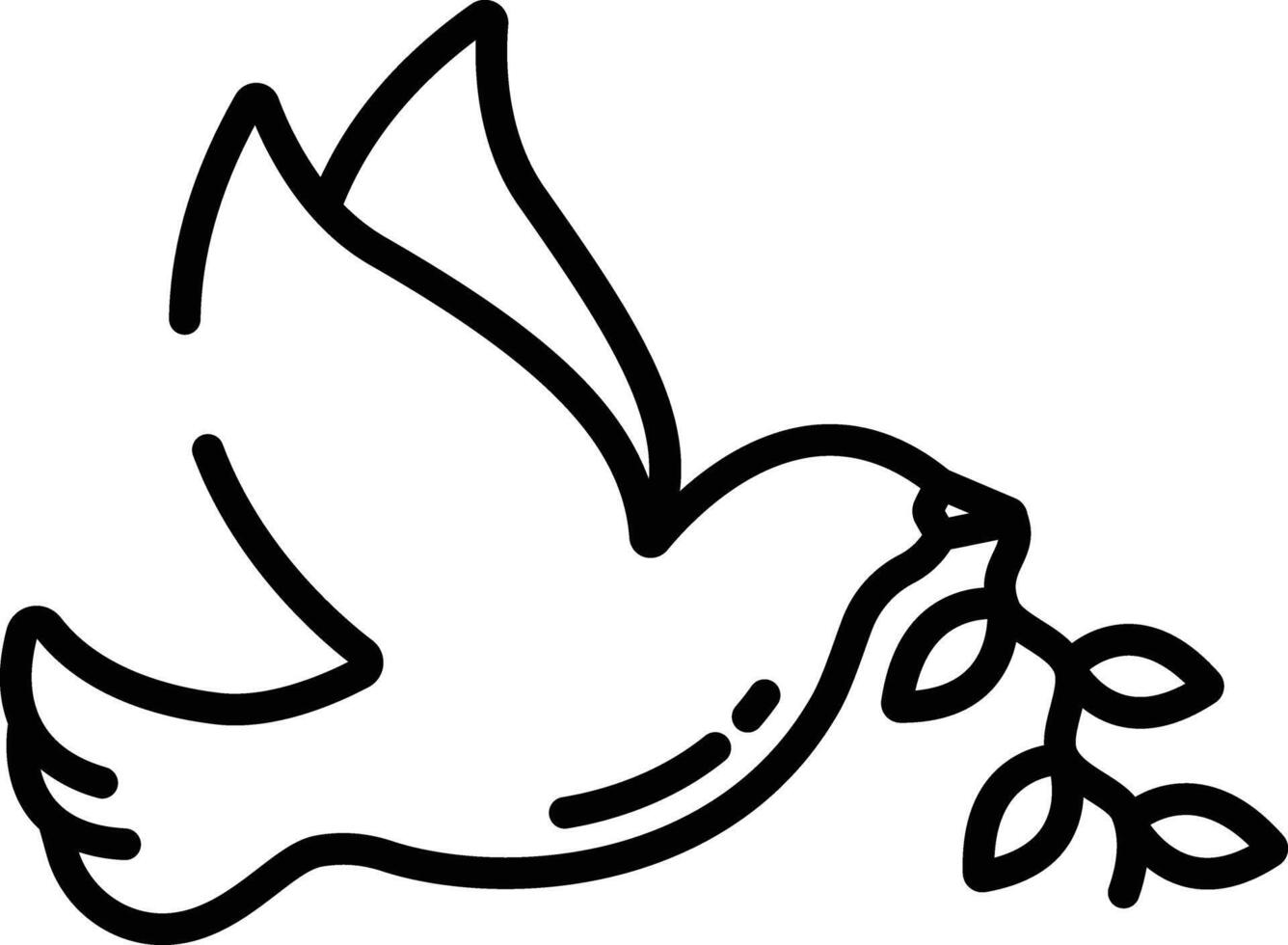 Dove outline illustration vector