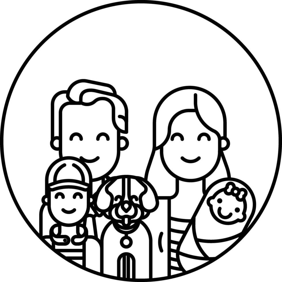 Family outline illustration vector
