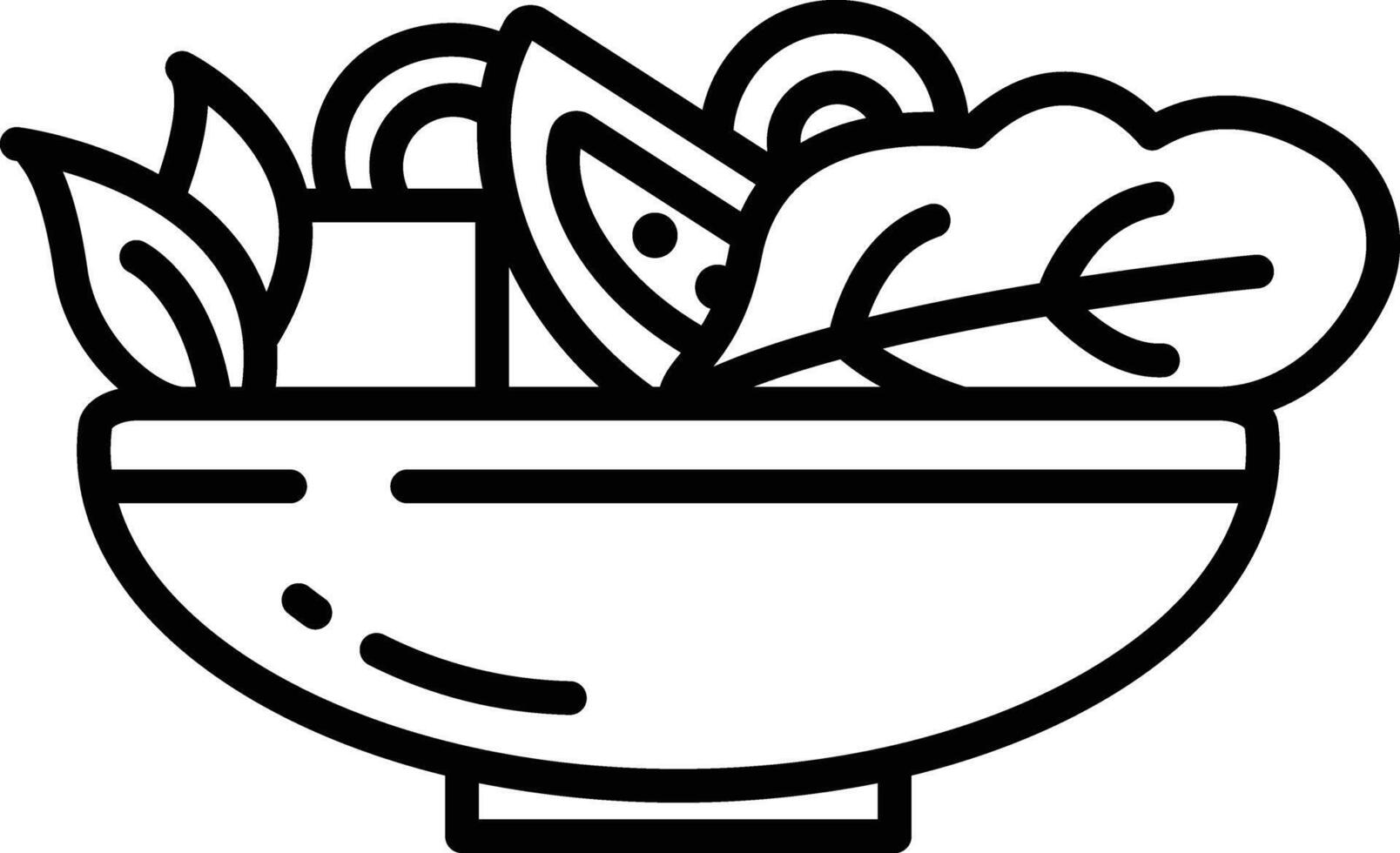 Salad outline illustration vector