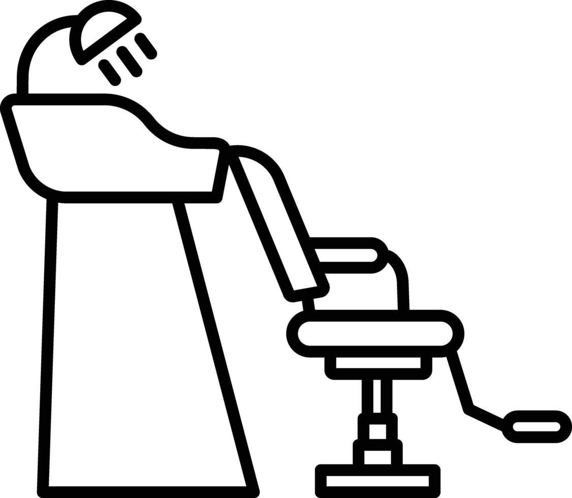 Hair wash sink outline illustration vector