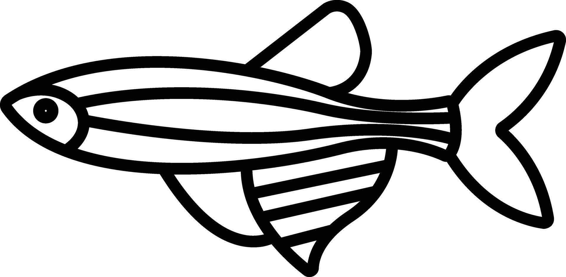 Zebrafish outline illustration vector