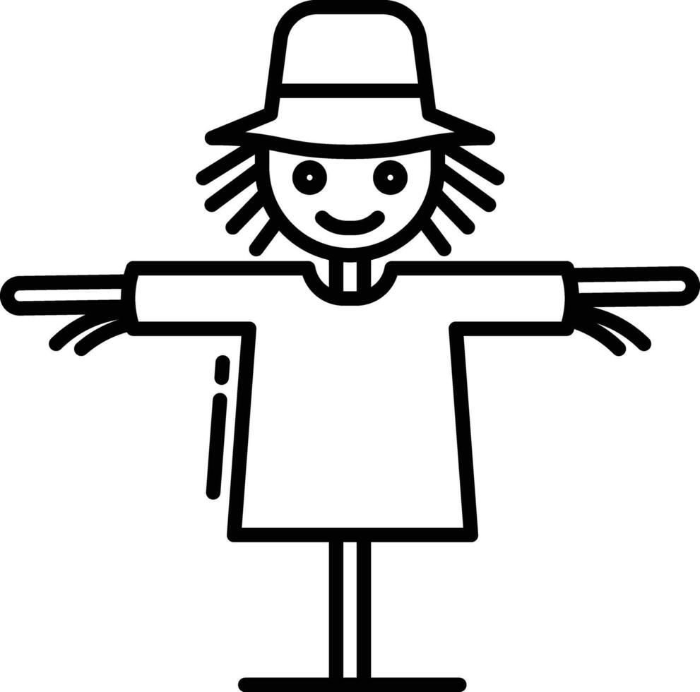 Scarecrow outline illustration vector