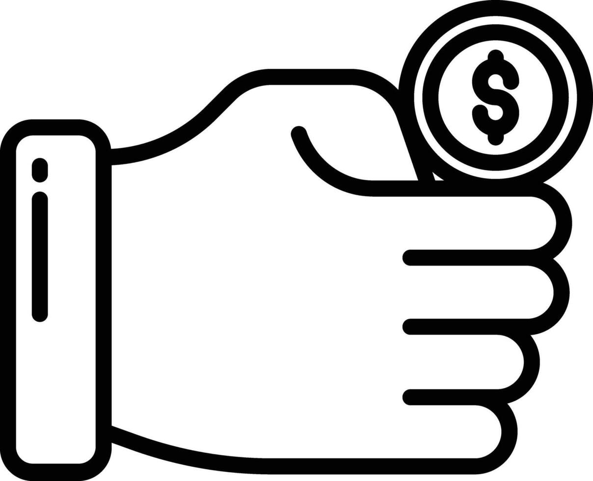 coin toss outline illustration vector