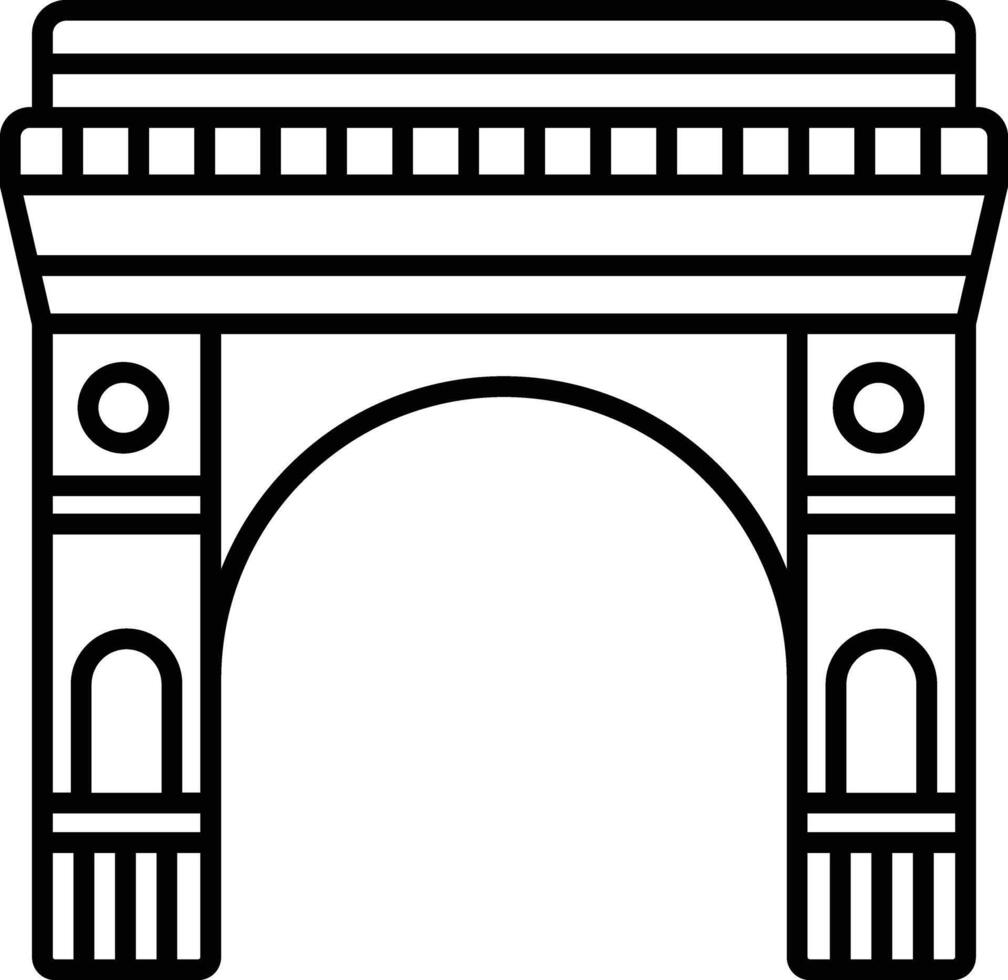 India Gate outline illustration vector