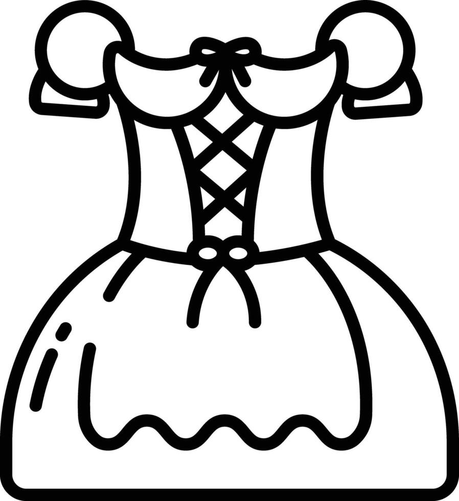 dirndl outline illustration vector