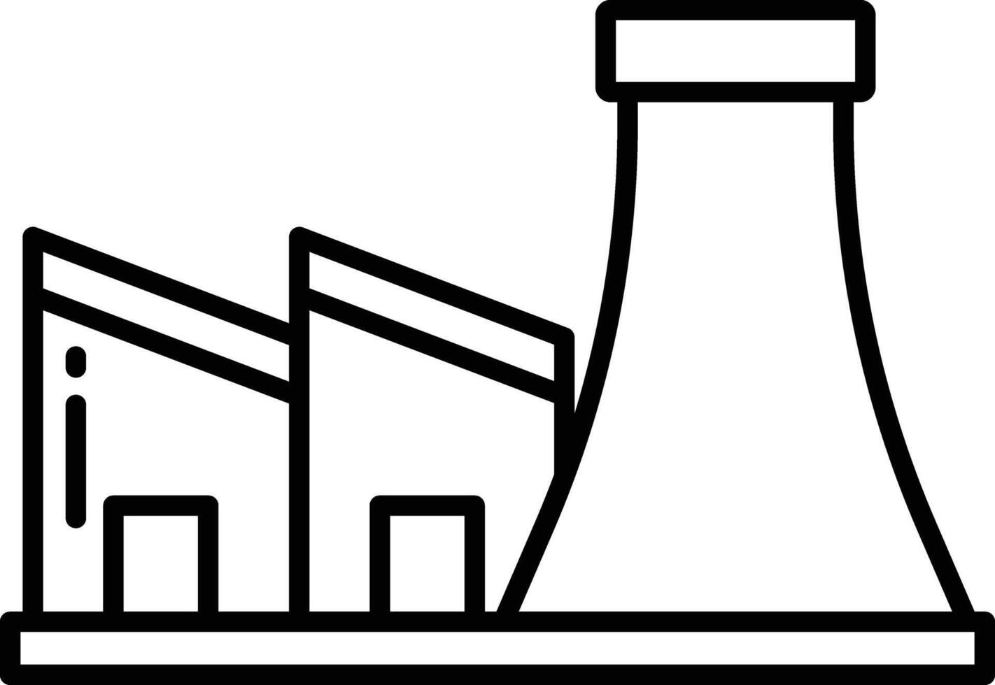 Nuclear Plant outline illustration vector