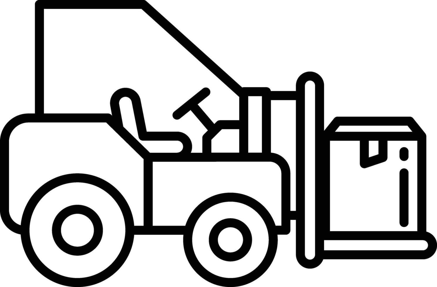 Forklift outline illustration vector