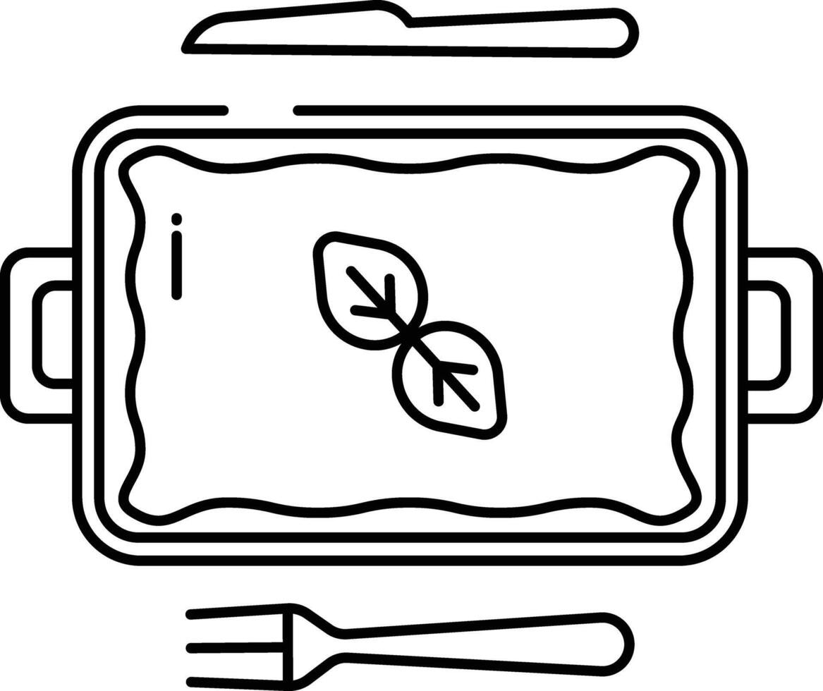 Lasagna dish outline illustration vector