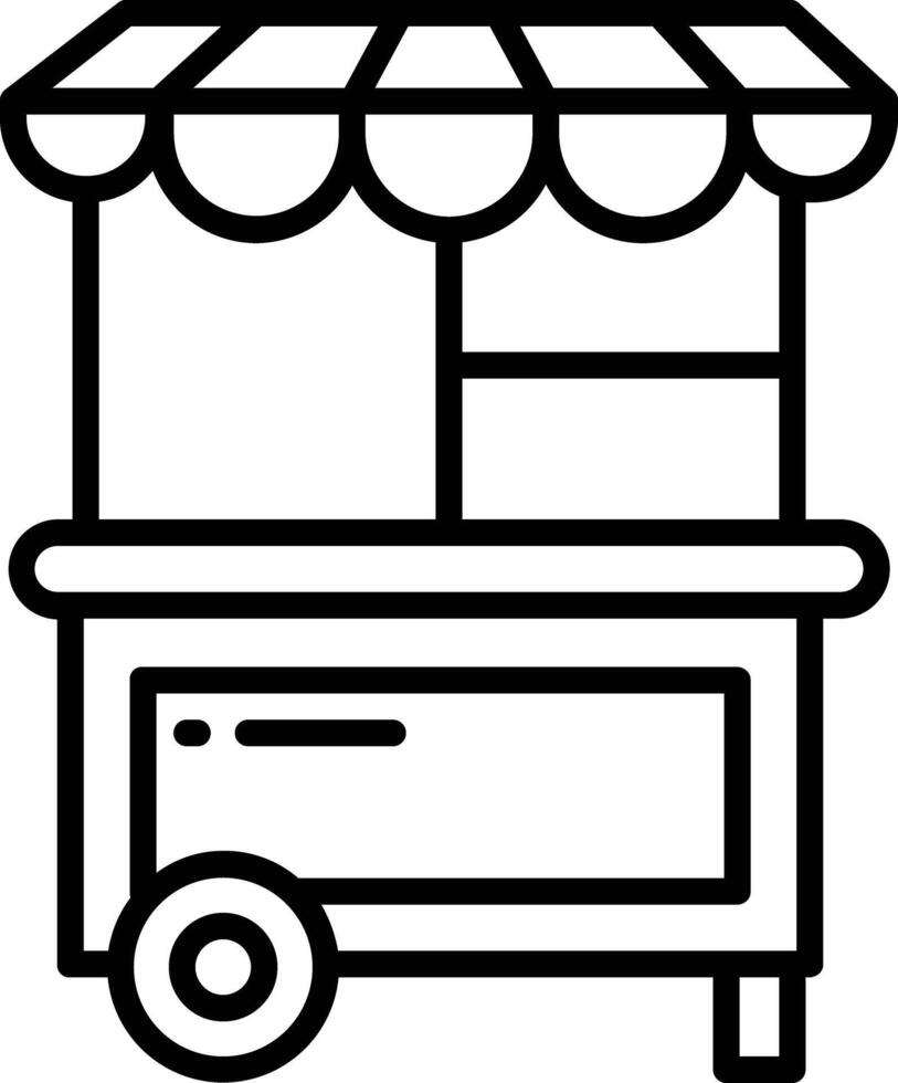 Food Cart outline illustration vector