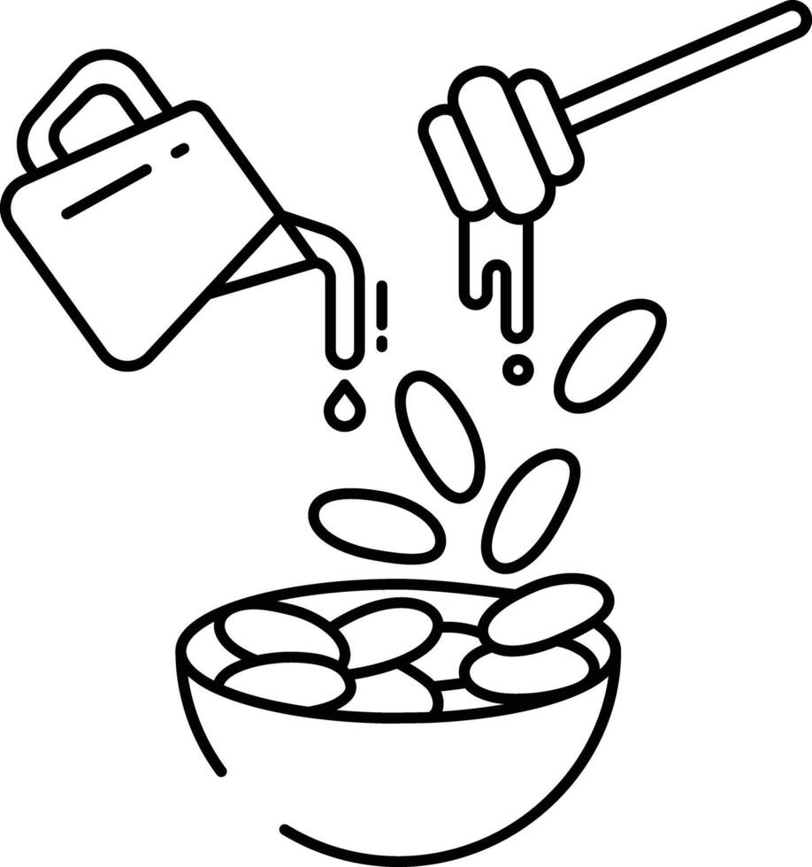 cereal bowl outline illustration vector