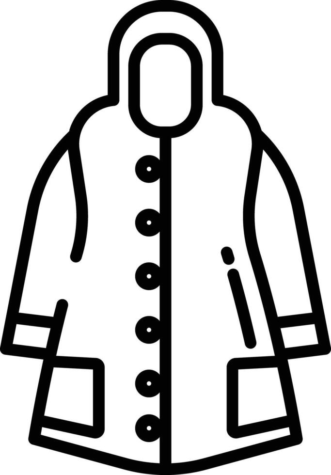 Raincoat outline illustration vector