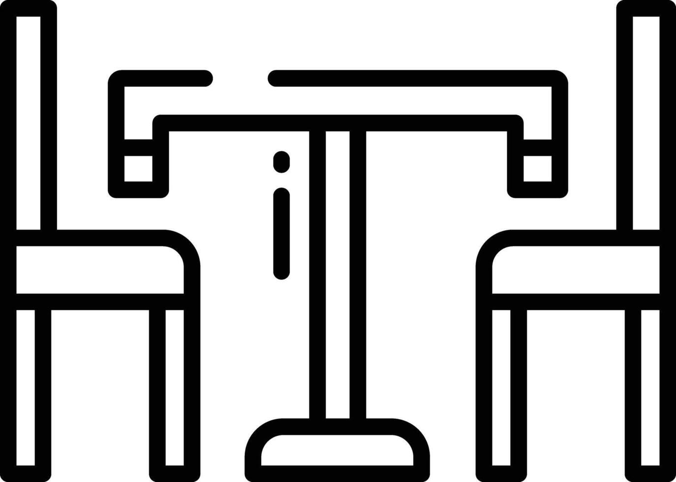 Dinner Table outline illustration vector