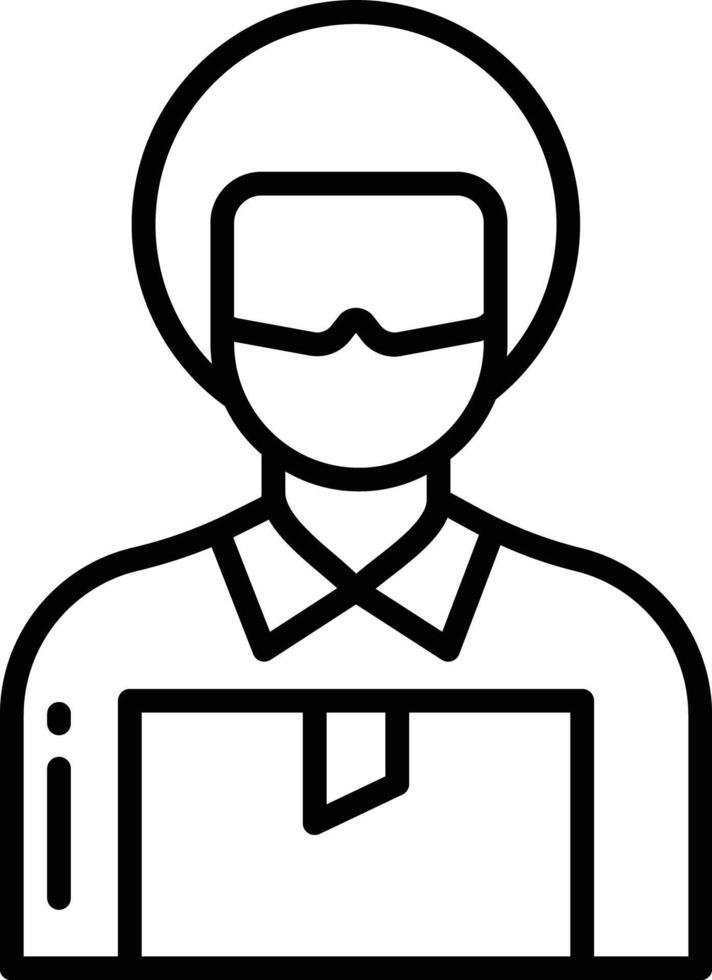 Delivery Man outline illustration vector