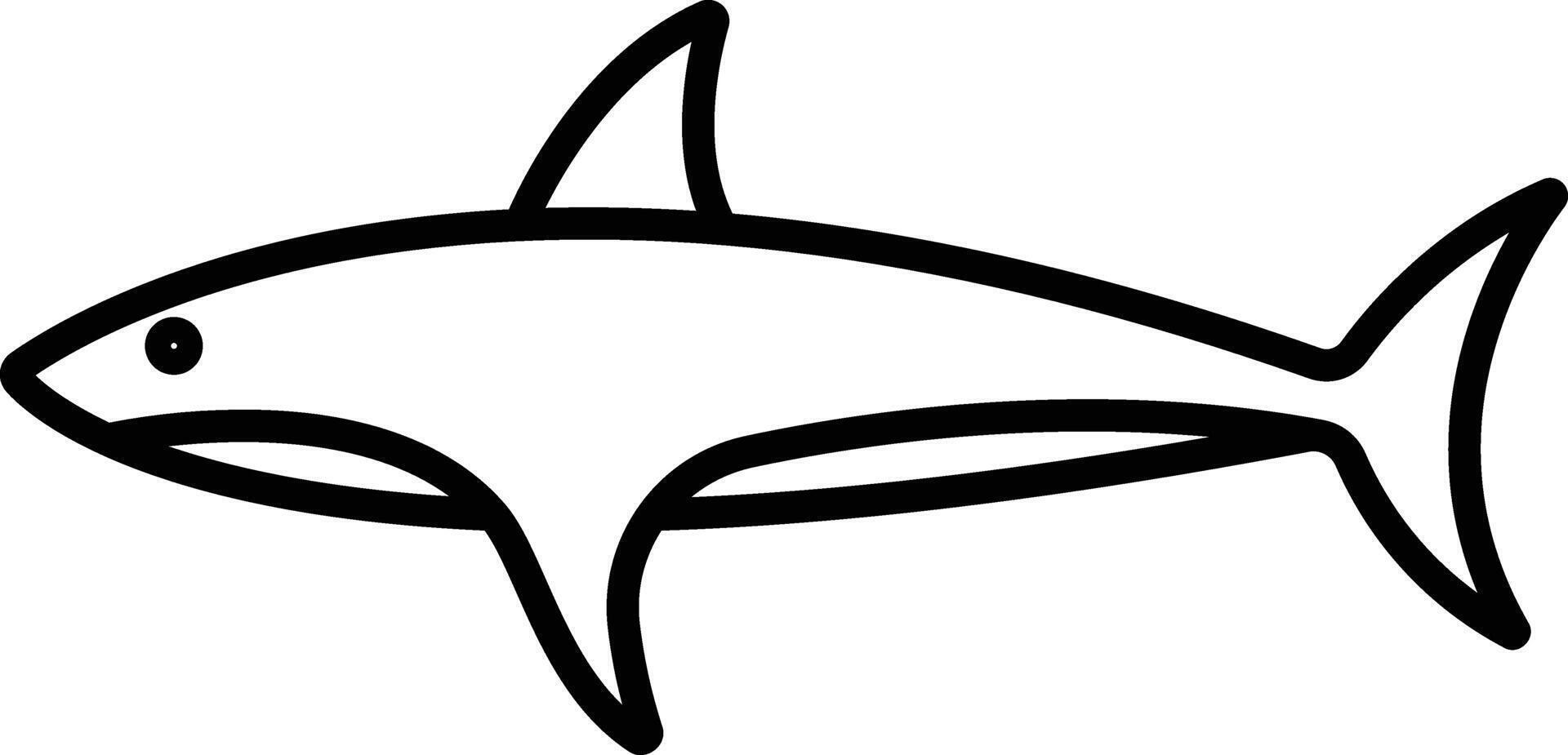 Shark Fish outline illustration vector