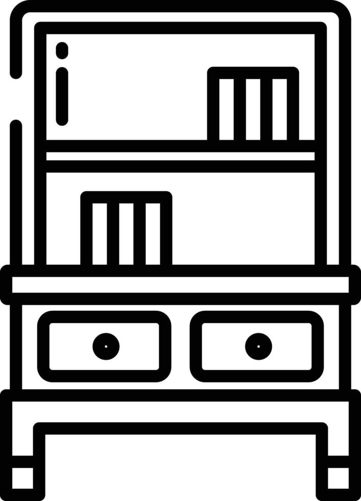 Bookshelf outline illustration vector