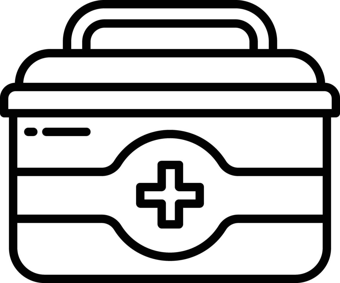 first aid kit outline illustration vector