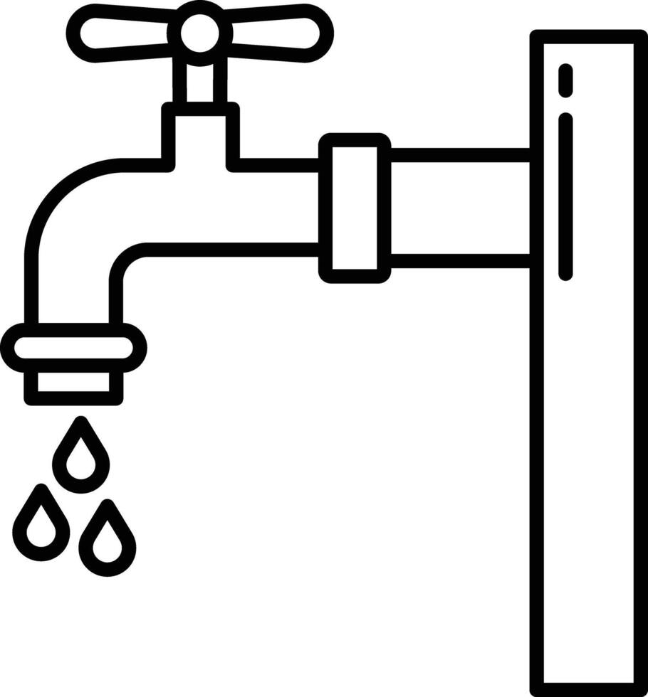 Water tap outline illustration vector